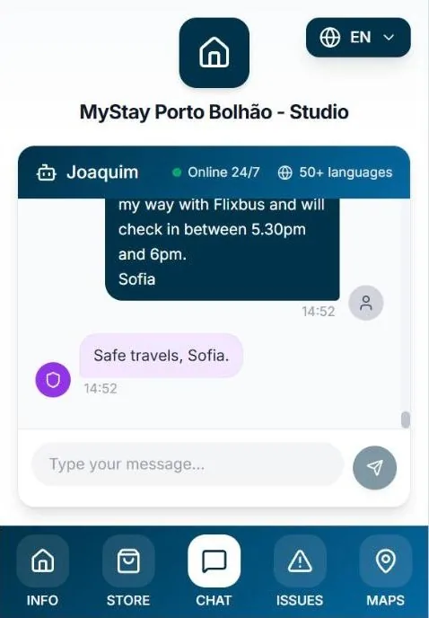 Conversa com o agente de IA no guia